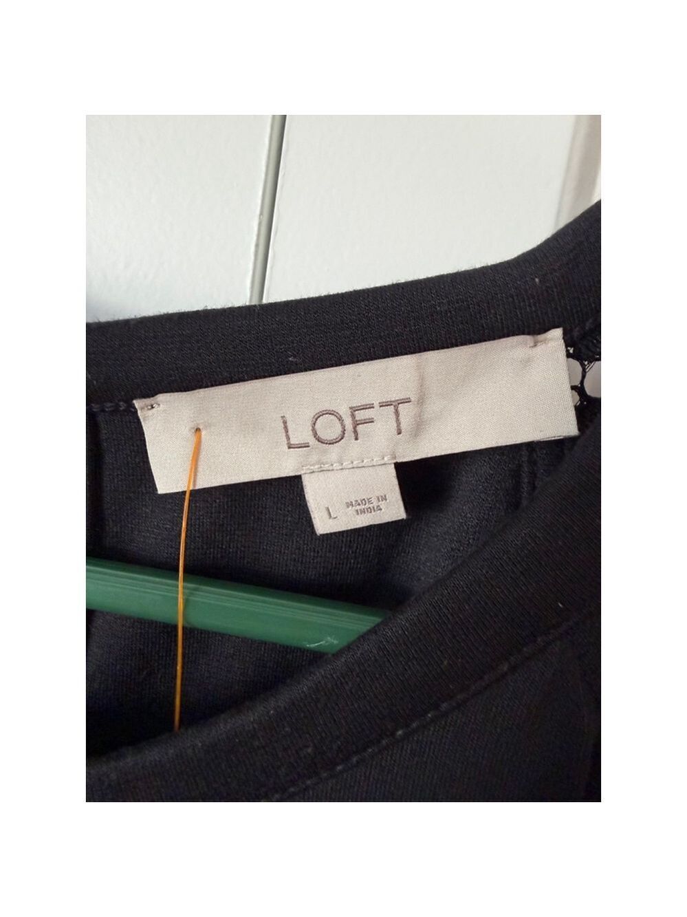 LOFT Black Lace Shoulder Tank Top L - Picture 3 of 6